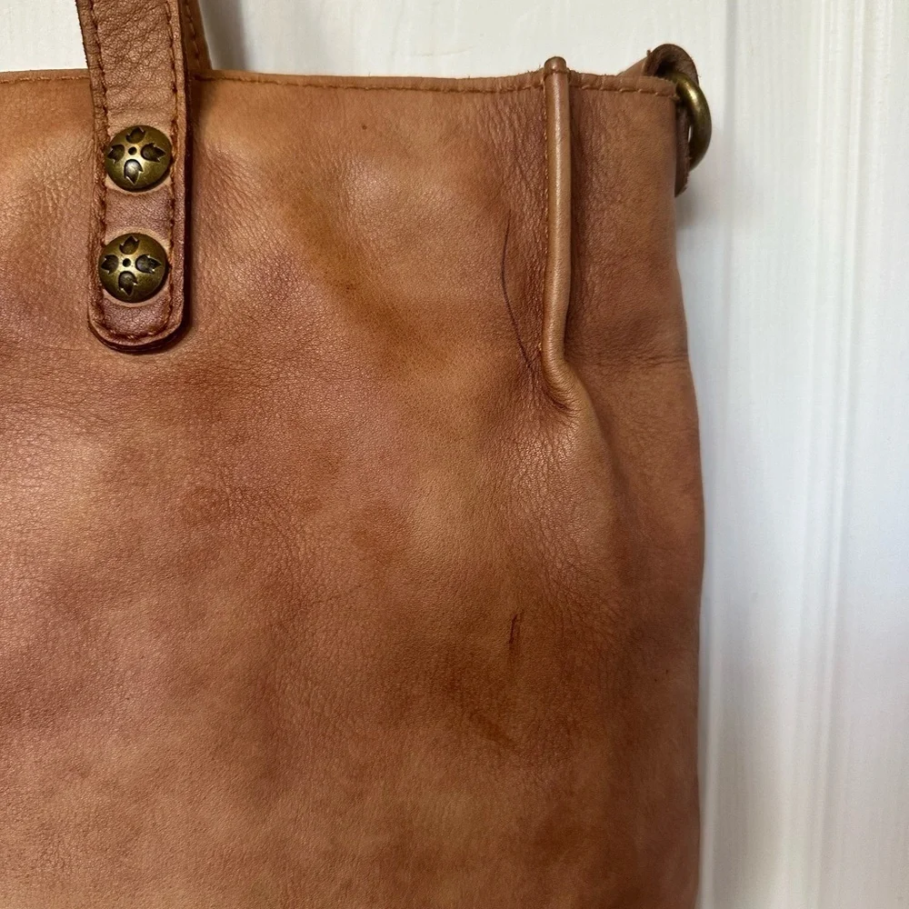 Patricia Nash Perugia Style Brown Studded Leather Tote Bag